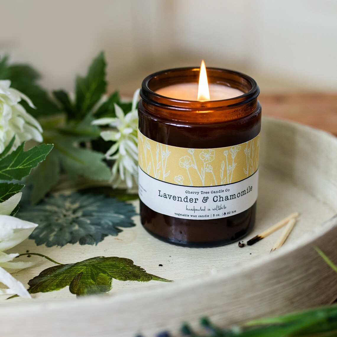 Lavender and Chamomile Scented Candle Vegetable Wax Candle Etsy New