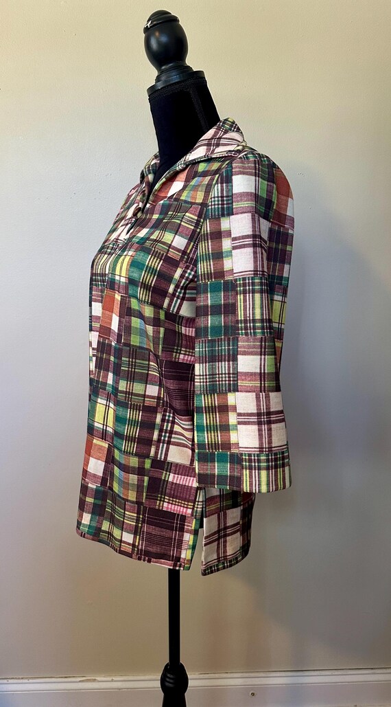 Vintage Nikki  patchwork plaid polyester tunic pu… - image 4