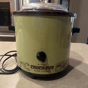 1970s Rival Crock 3.5L Slow Cooker Crock Pot Avocado Green Model