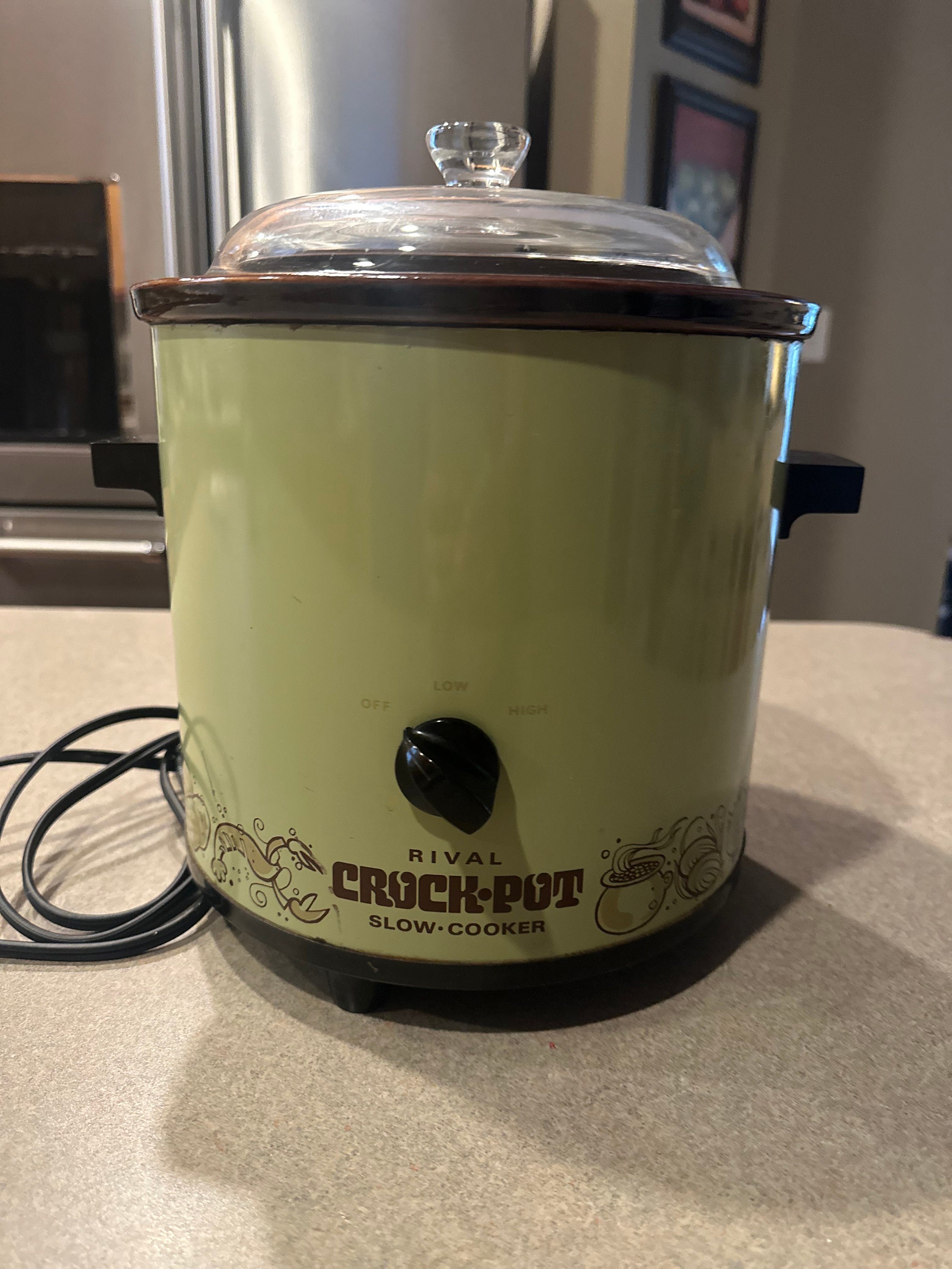 Vintage Rival Crock Pot Slow Cooker 3.5 qt Avocado Green Model