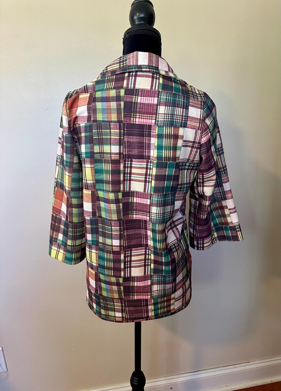 Vintage Nikki  patchwork plaid polyester tunic pu… - image 5