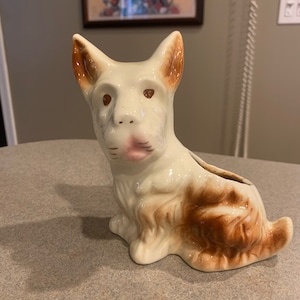 Vintage ceramic dog planter vase succulent planter bud vase