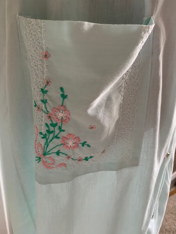 Vintage pale blue house dress robe house coat by … - image 3