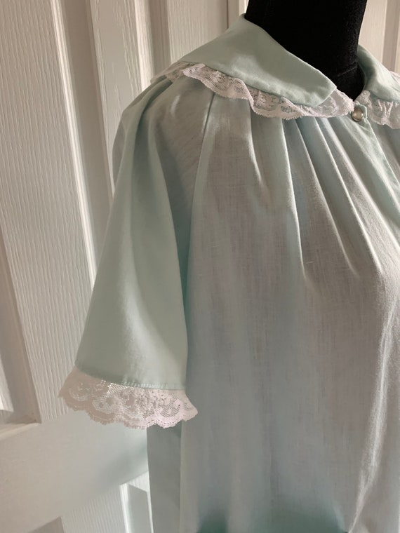 Vintage pale blue house dress robe house coat by … - image 2