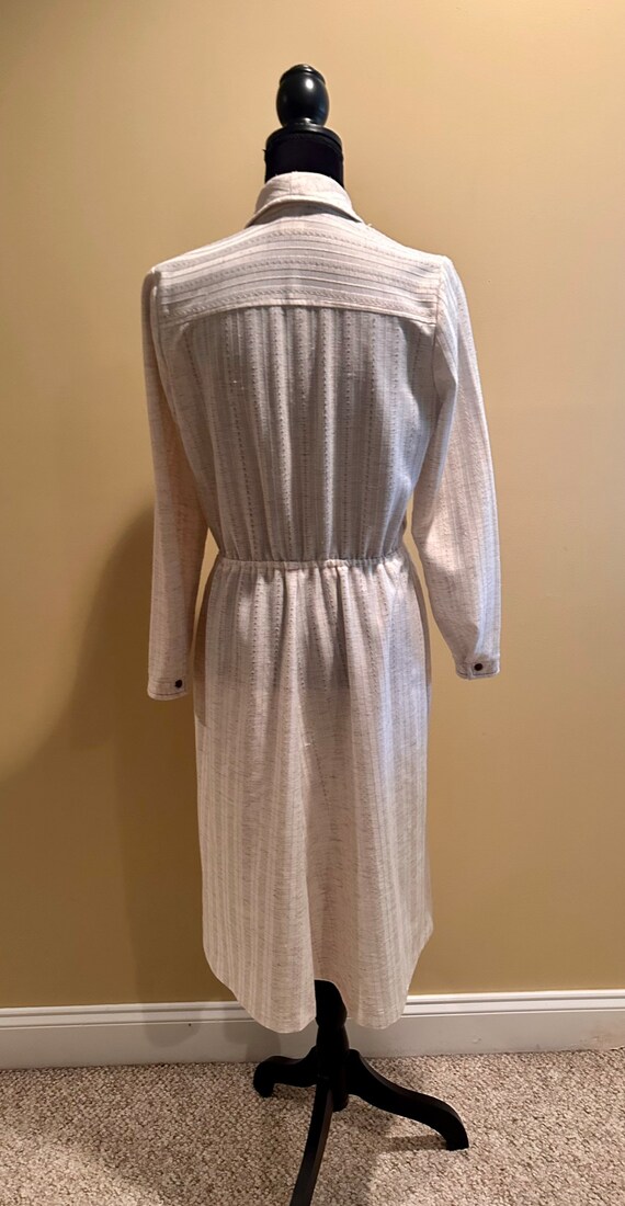 Vintage polyester long sleeve polyester dress ivo… - image 5