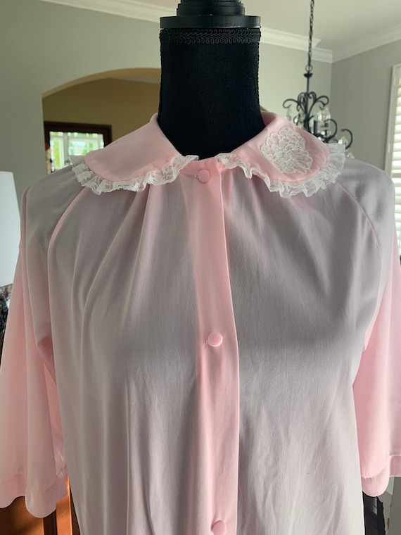 Vintage nylon robe pink - image 1
