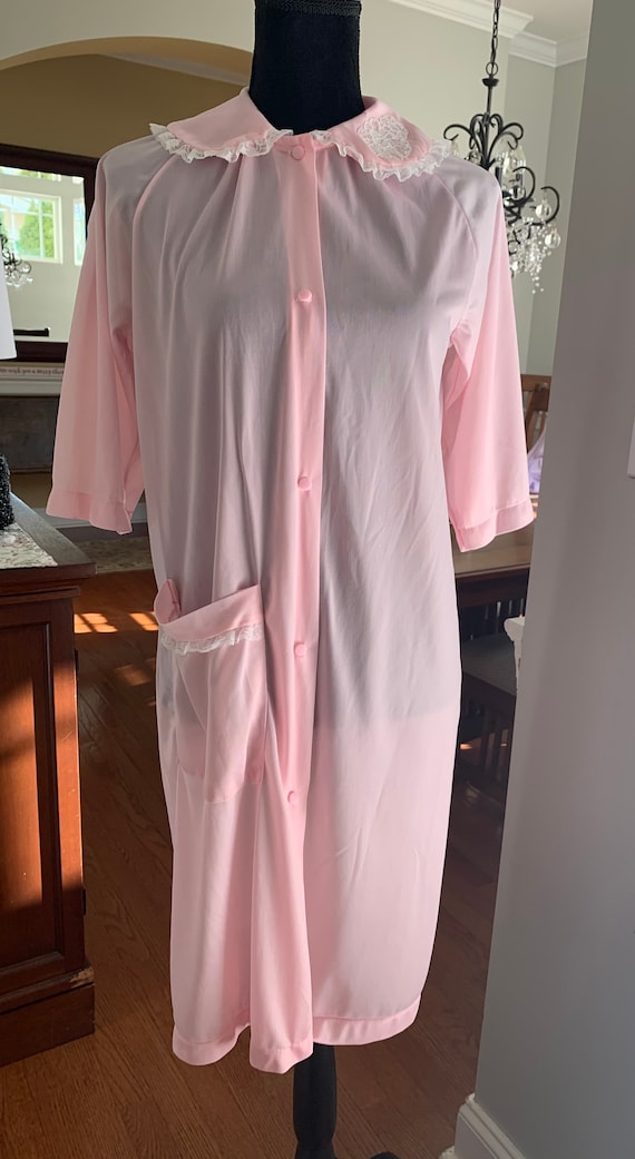 Vintage nylon robe pink - image 2