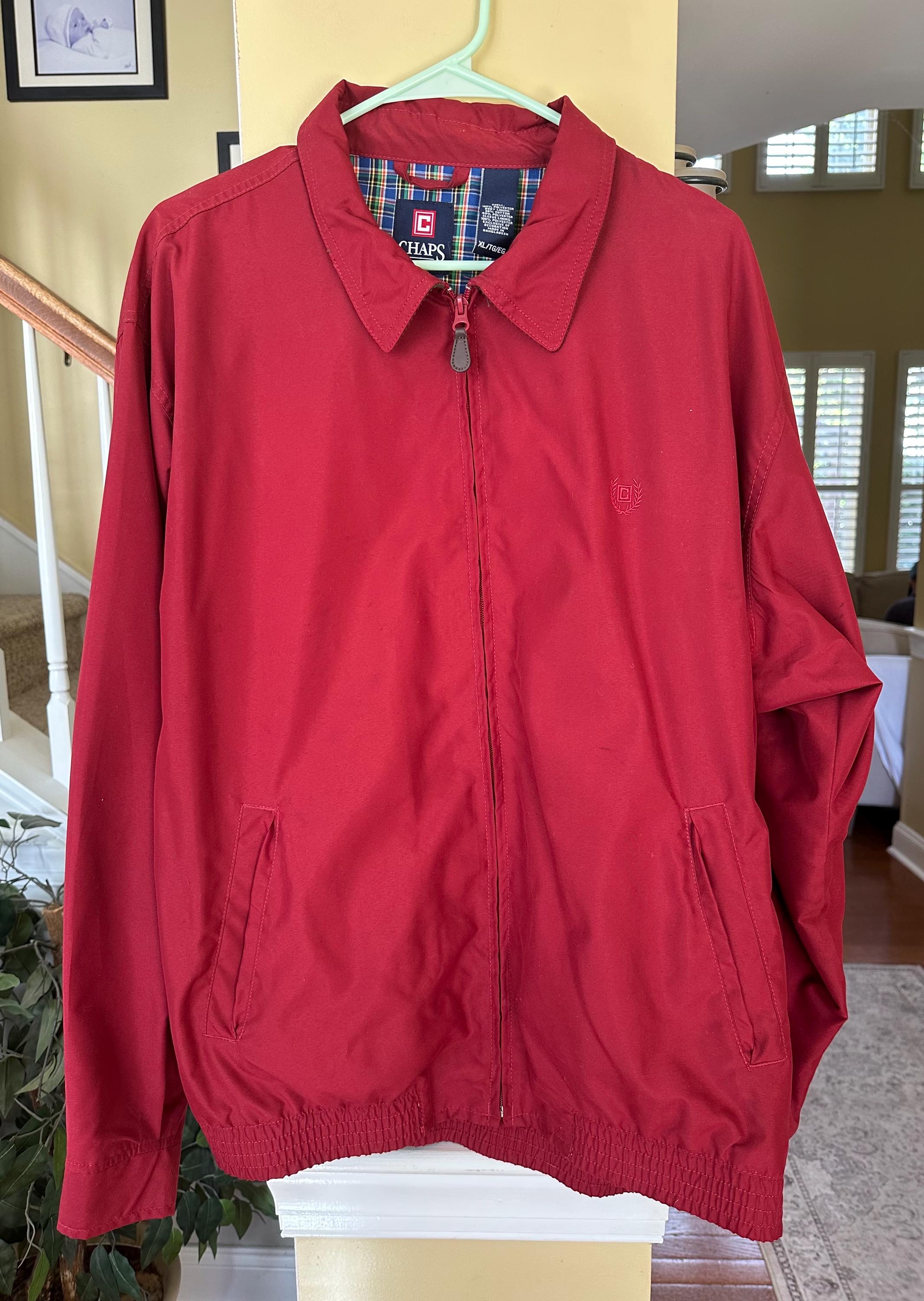 あ*ん様 CHAPS Ralph Lauren vintage coat Vintage Ralph Lauren Chaps Zip Front Jacket Red Xl - Etsy