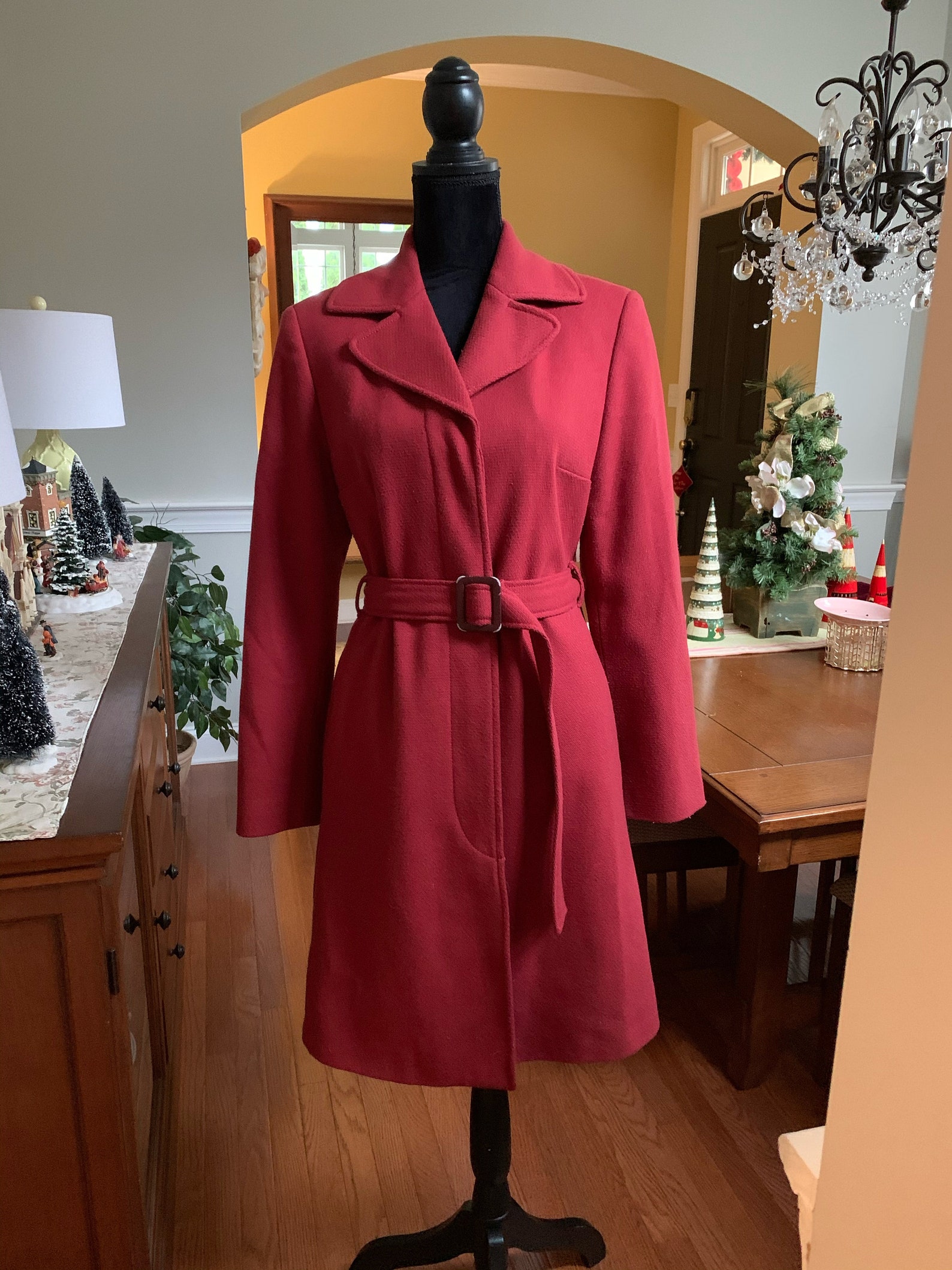 Vintage Look Coat in Intense Rust