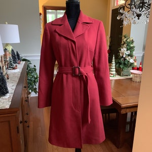 Wool coat rust color wool, vintage by United Colors of Benetton
