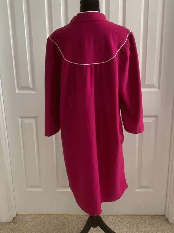 Velour robe, front zip wine hued Haband - image 3