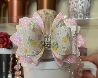Lemon Flowers bow and boot set - set for Stanley cups