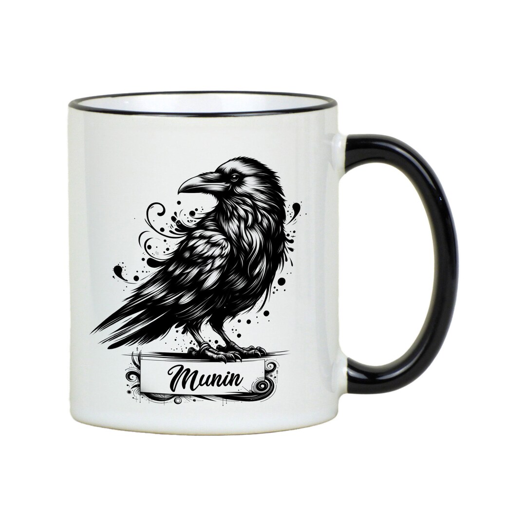 Viking Gift Mug With Hugin and Munin Odin's Ravens With Names Printed ...