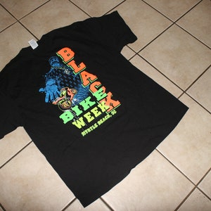 Black Bike Week Daytona Florida 1990s T-Shirt XXL Street Ninja Kawasaki ZX-11 Yamaha FZR1000 Honda CBR900RR Ducati 916 Suzuki GSX-R750