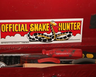 Official Snake Hunter Vintage 1980&#39;s Truck Car Auto Bumper Sticker