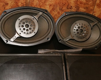 KRACO Vintage Car Stereo 6X9 Speakers 1980s Import Shaft Minitruck Lowrider JDM Auto Sub Woofer Mini Truck Connected to Car Stereo Dual Knob