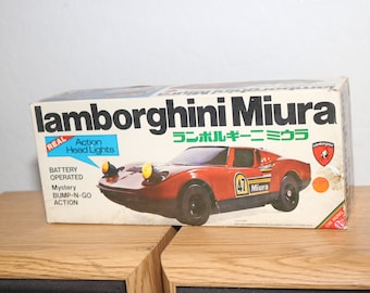 LAMBORGHINI Miura Bump-N-Go Battery Opp Toy Pre Countach Body Kit Ground Effects Wheels Rims 1960s-1970s Euro Car
