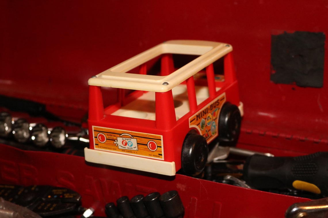 Fisher Price Mini Bus Toy for Little People 1969 Wooden 1960s Etsy