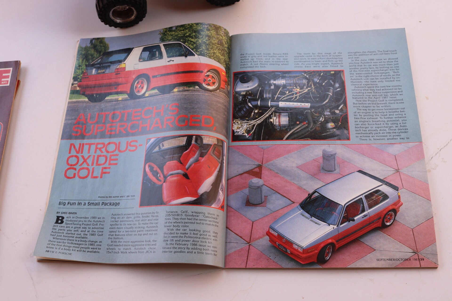 VW And Porsche (1987) Magazine European Car Volkswagen Rabbit GTi Golf II Autotech Porsche Wide Body Kit Ground Effects Wheels Rims 1980s