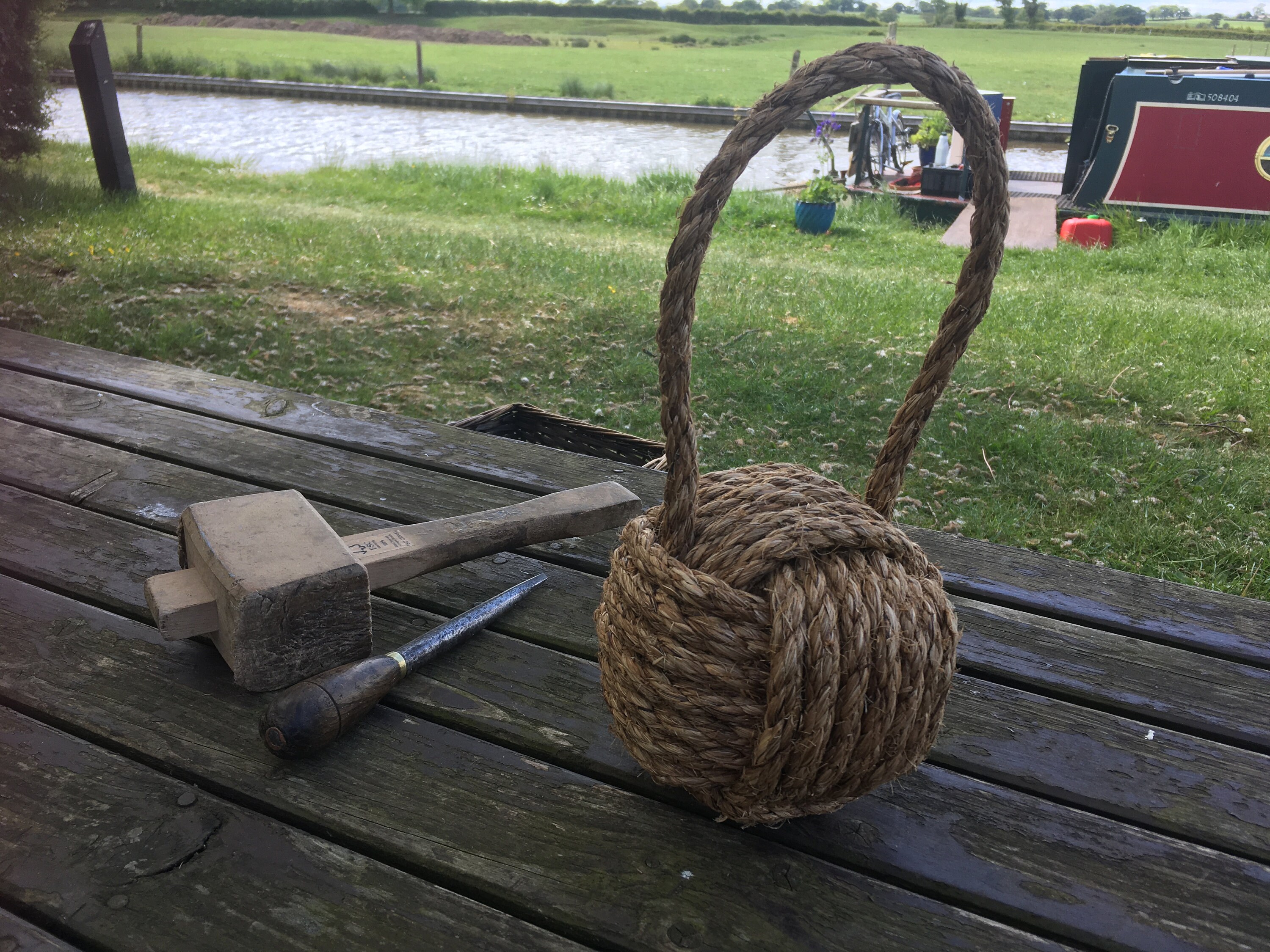 Large Heavy Monkey's Fist Door Stop Natural Manila Rope Etsy