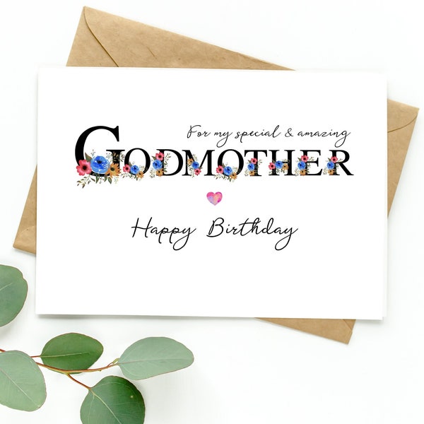 Birthday Card for Godmother, Birthday Card for My Special and Amazing Godmother, Card for Godmother, Happy Birthday Godmother,Godmother Card