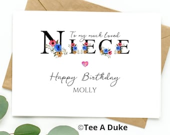 Carte d'anniversaire pour ma nièce spéciale et incroyable, carte d'anniversaire pour nièce, carte d'anniversaire nièce, carte d'anniversaire florale pour nièce, nièce spéciale