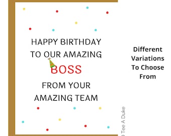 Birthday Card for Boss, Boss Birthday Card, Boss Card, Birthday Gift for Boss, Female Boss, Male Boss, Funny Boss Birthday Card