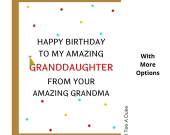 Birthday Card for Granddaughter Amazing Granddaughter Birthday Card, Funny Granddaughter Birthday Card, Card for Granddaughter