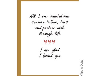 Love Card for Husband Boyfriend Wife Girlfriend, Romantic Anniversary Card, Wife Birthday Card, Husband Birthday Card, Girlfriend Boyfriend