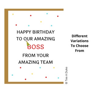 Tarjeta de cumpleaños para jefe, tarjeta de cumpleaños del jefe, tarjeta de jefe, regalo de cumpleaños para jefe, jefa, jefe masculino, tarjeta de cumpleaños de jefe divertido