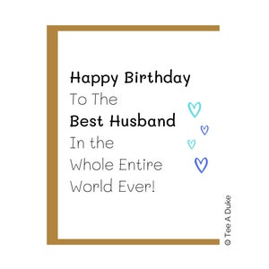 夫への誕生日カード、夫の誕生日カード、男性への誕生日カード、夫への誕生日プレゼント、29歳、30歳、40歳、45歳、50歳、60歳