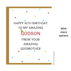 Carte d'anniversaire filleul, 16e carte d'anniversaire pour filleul, filleul drôle, carte d'anniversaire 16e anniversaire, carte d'anniversaire filleul, 16e, 16e