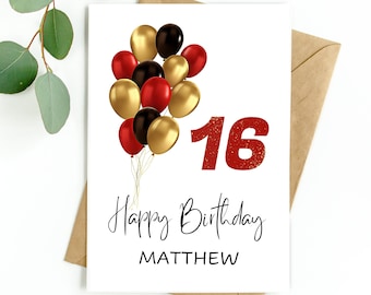 Biglietto Personalizzato Per Il 16° Compleanno Del Nipote, Biglietto - Foto 8