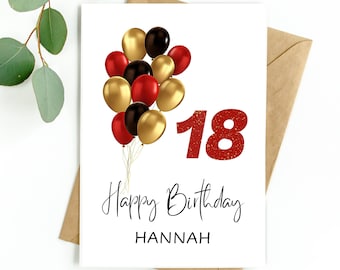 18th Birthday Card Personalised 18th Birthday Card, 18 Year Old Boy, 18 Year Old Girl, 18th Birthday, 18