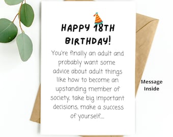 Lustige Geburtstagskarte 18, Karte zum 18. Geburtstag, Einzigartige schrullige Geburtstagskarte 18., Sakarstic Rude Geburtstags-Humor-Humor-Karte