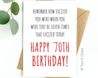 70th Birthday Card Funny 70th Birthday Card, Happy 70th Birthday Card For Mum Dad Grandma Grandad Godmother Godfather Uncle Auntie In-law