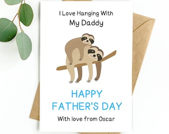 Fars dag-kort till pappa, Glad fars dag-kort till pappa, Kärlek hänger med pappa Fars dag-kort