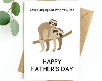 Fathers Day Card for Dad Love Hanging With Dad Fathers Day Card, Happy Father's Day, Card for Dad, Dad Father's Day Card