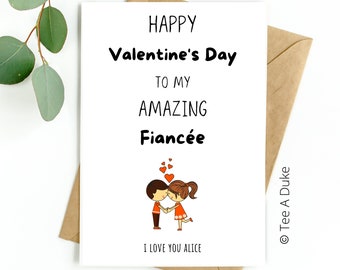 Fiancée Valentine's Card Cute Valentine's Card for Fiancée, Valentines Card Fiancée