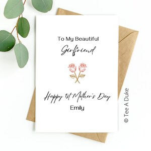 Tarjeta del Día de la Madre para novia Rosas Tarjeta del Día de la Madre para novia, tarjeta del día de la madre de novio, para novia