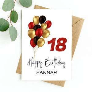 18. Geburtstagskarte personalisierte 18. Geburtstagskarte, 18 Jahre alter Junge, 18 Jahre altes Mädchen, 18. Geburtstag, 18