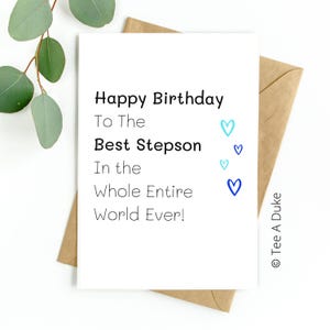 La mejor tarjeta de cumpleaños para hijastros, tarjeta de cumpleaños para hijastros, tarjeta para hijastros, regalo para hijastros, feliz cumpleaños, mejor hijastro