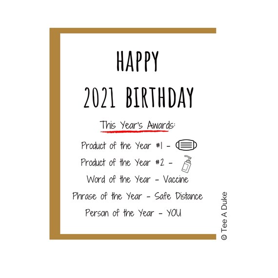 Funny Birthday Card For Him Or Her 2021 Birthday Card Card Etsy