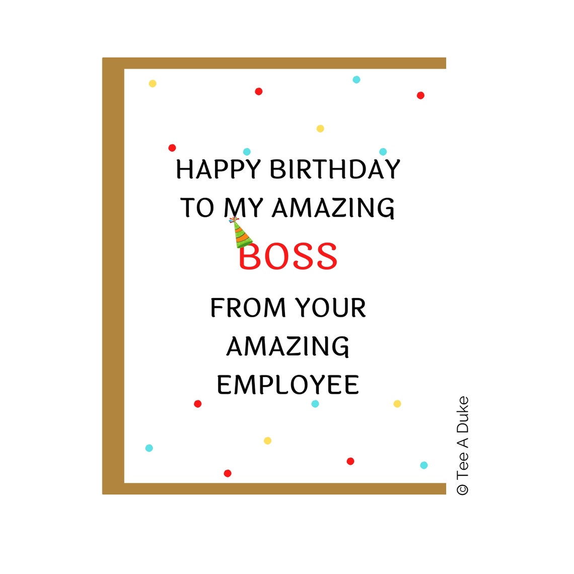 Birthday Card for Boss Boss Birthday Card Boss Card - Etsy