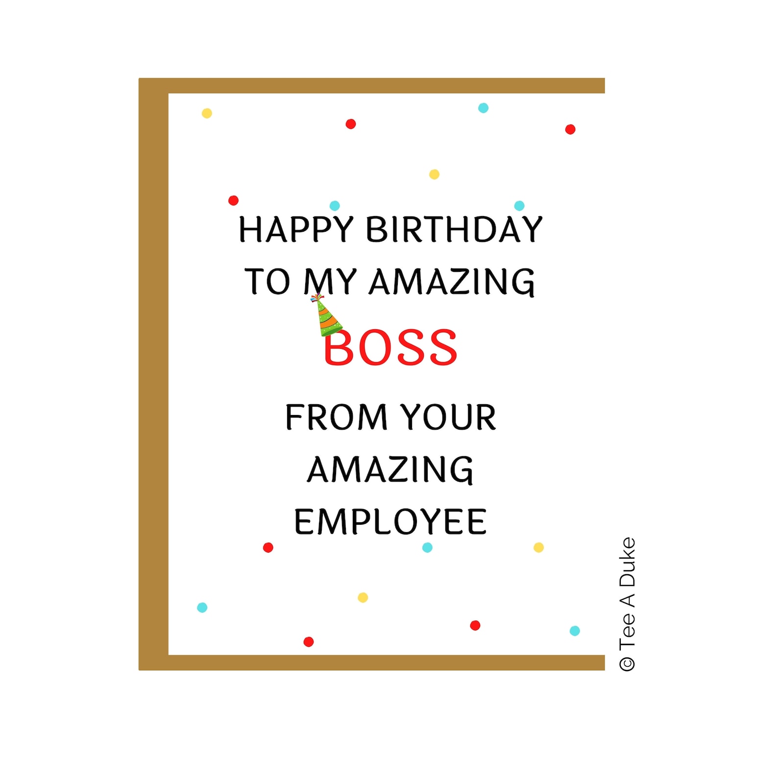 Birthday Card for Boss Boss Birthday Card Boss Card Etsy