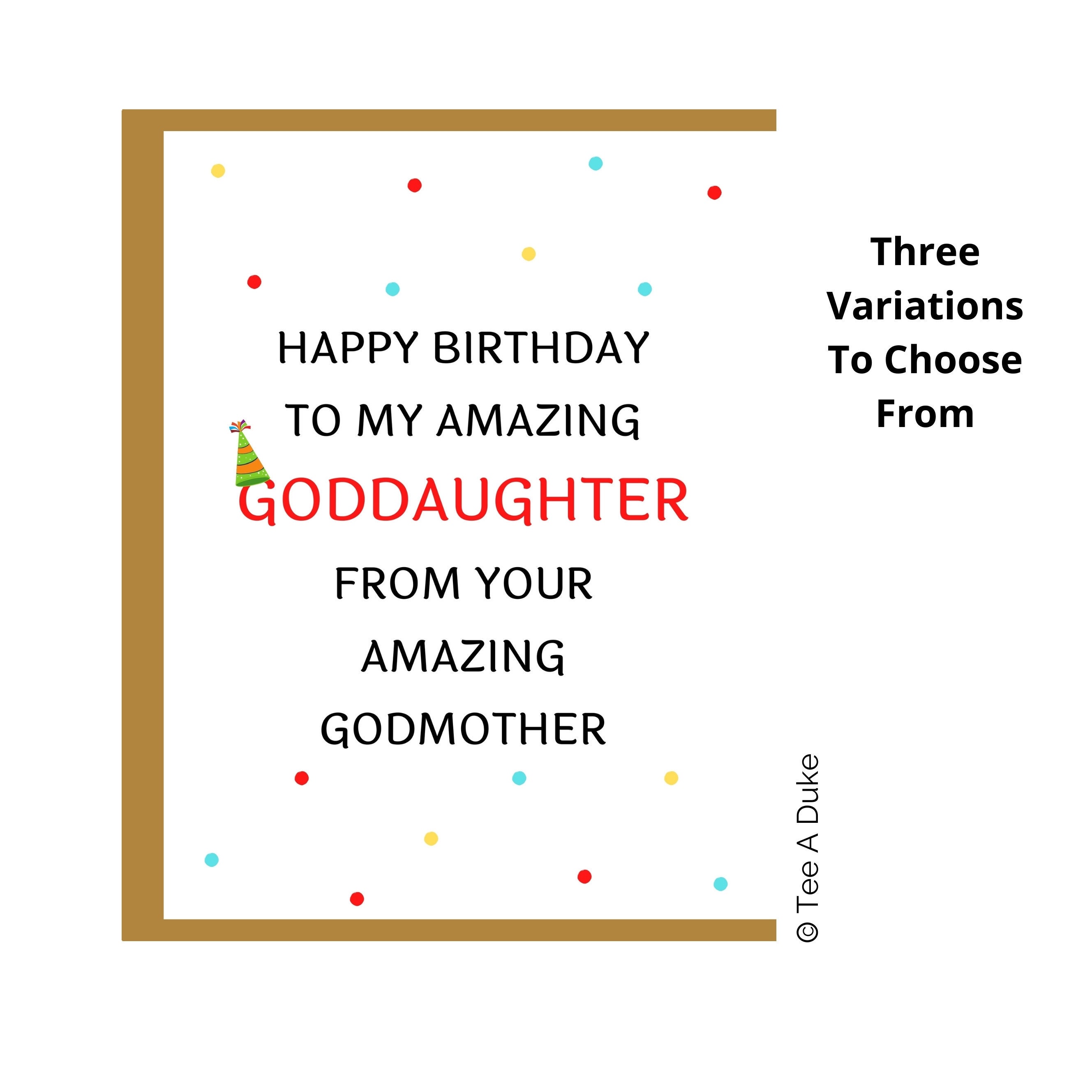 Birthday Card for Goddaughter Goddaughter Birthday Card Etsy UK