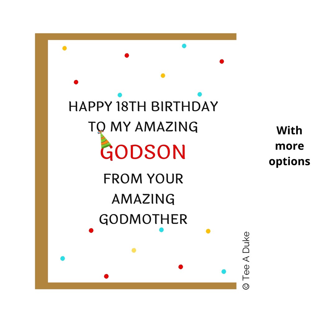 18th Birthday Card for Godson, Godson 18th Birthday Card, Amazing ...
