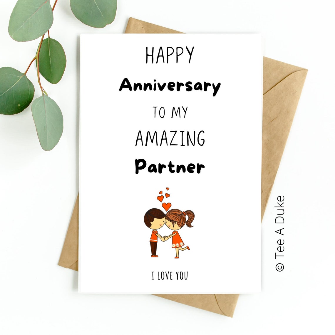 Husband Anniversary Card Cute Couple Anniversary Card for Husband ...