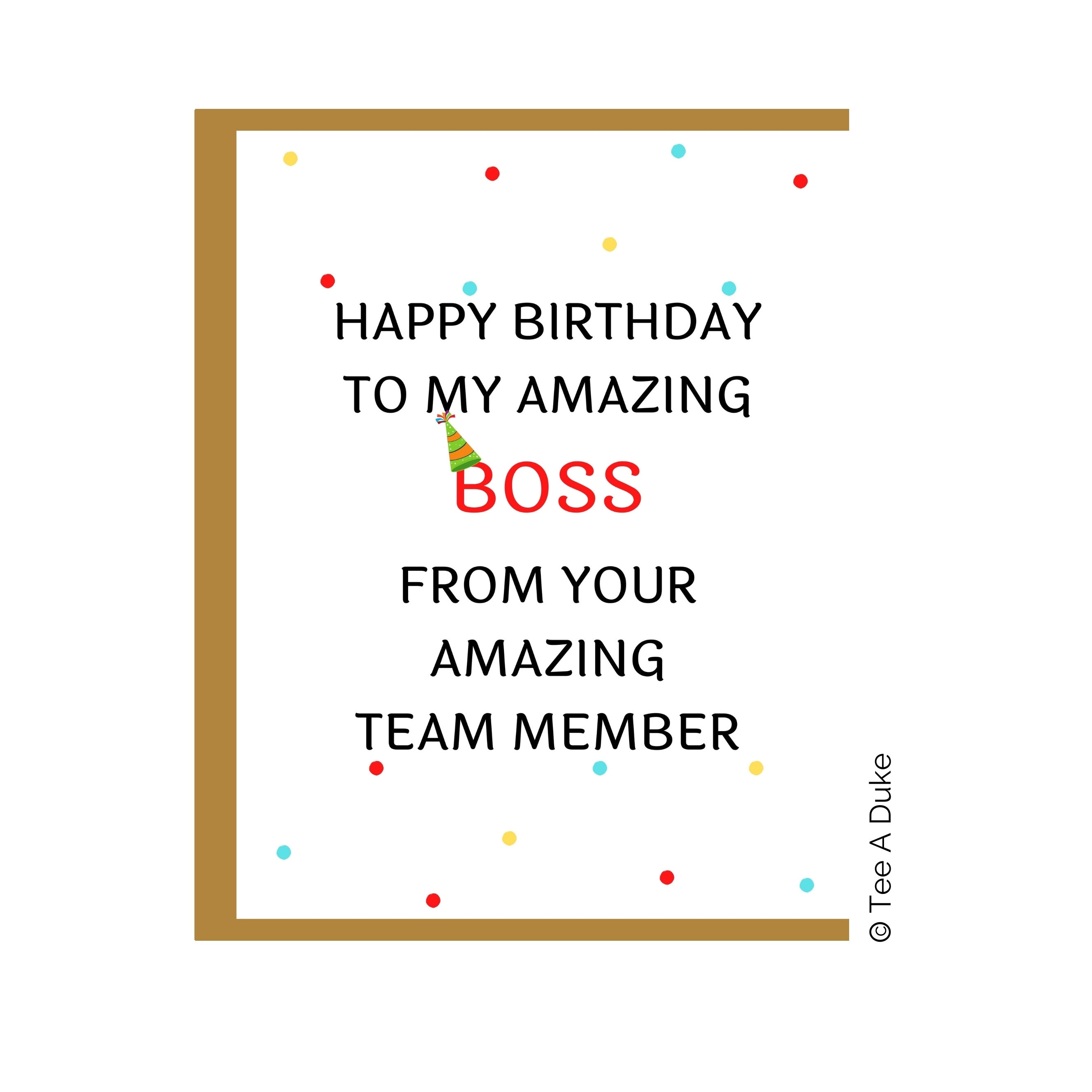 Birthday Card for Boss Boss Birthday Card Boss Card Etsy