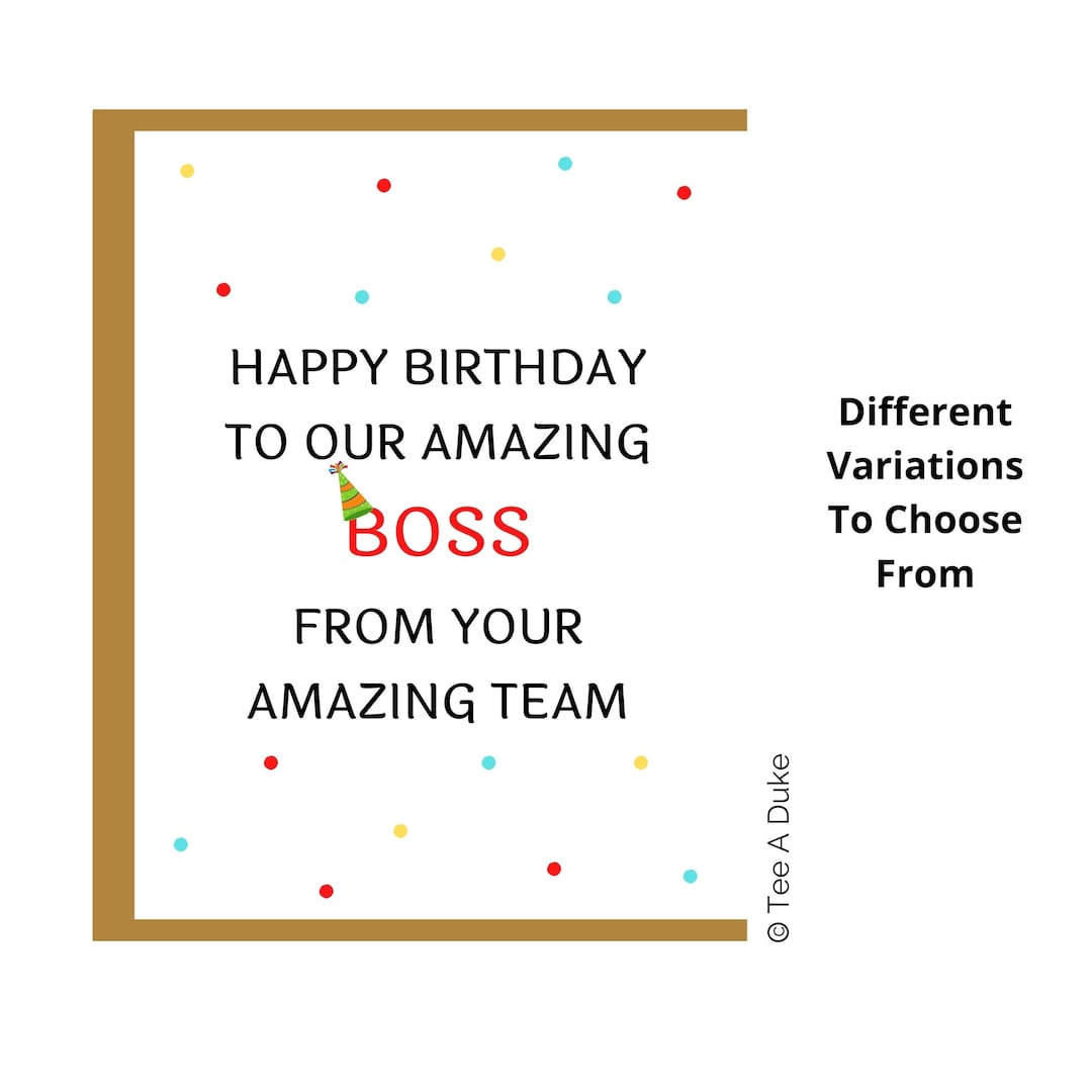 Birthday Card for Boss, Boss Birthday Card, Boss Card, Birthday Gift